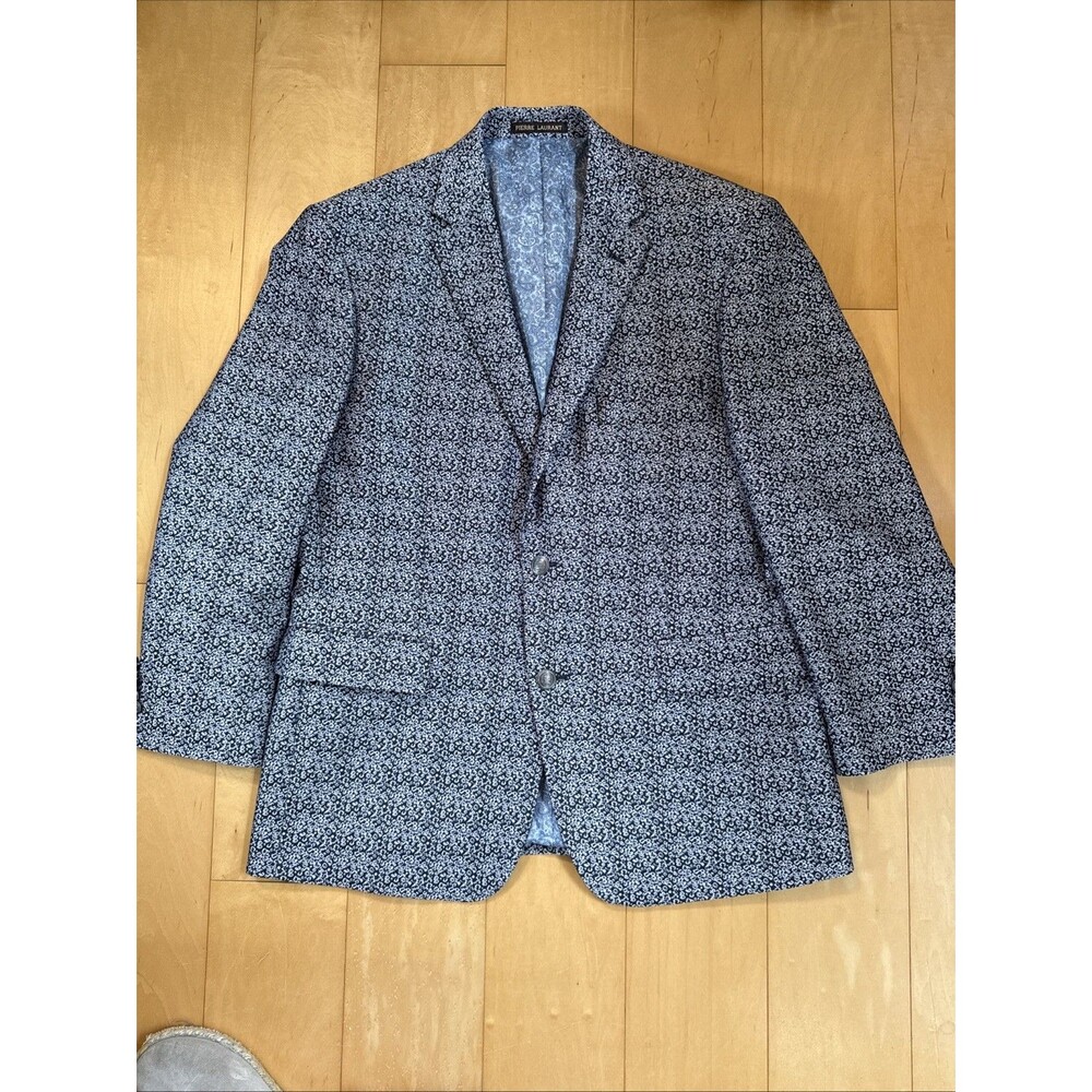 PIERRE LAURANT size 40S Gray Print Jacket Steven B Men’s